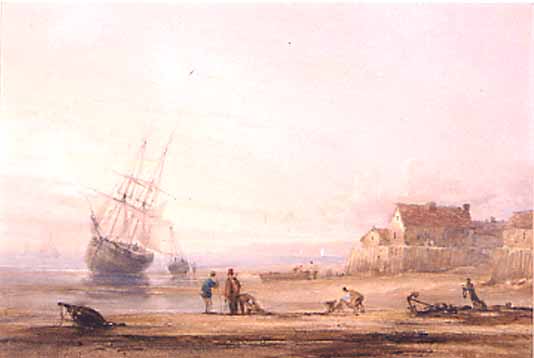 Shore Scene: With Fishermen and Vessels